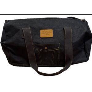Jean Paul Gaultier duffel bag/travel bag dark blue jean denim